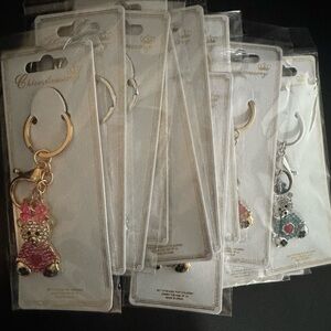 Charming Gold or Silver Bear Keychain with bow